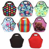 1Pack Universal Polka Dots Stripe Bear Insulated Lunch Tote Bag Cooler Box Neoprene lunchbox baby Waterproof Handbag Case