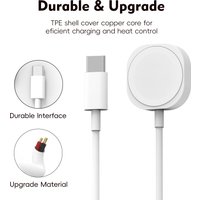 iWatch Charger Compatible With iWatch Charger For iWatch Series 1~10 SE Ultra, Wireless Magnetic Charging Cable White USB-C