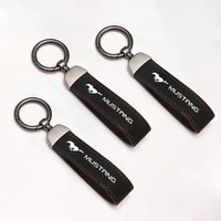 Car Metal Key Chain Auto Leather Keyring Accessories for Ford Fusion Mustang Explorer F150 F250 F350 EcoSport Edge S-MAX Ranger