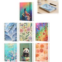 2027 Planner Notebook Hardcover with Painted Cover Elastic Strap 140 Sheets for Students Office Daily Schedule Organization