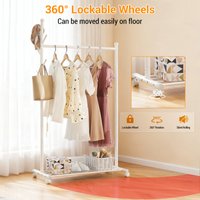 Freestanding Metal Clothing Rack Portable Moving Clothes Rack for Hanging Clothes Rolling Garment Rack Sturdy for Bedroom