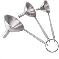 304 Stainless Steel Funnels With Cleaning Brush, Set Of 4, Small Funnel Set For Transferring Essential Oils Liquid Fluid Spice D