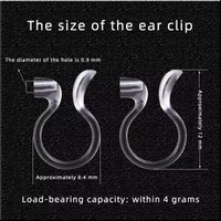 2 PCS Transparent Ear Clip For Jewelry Making Clear U-shaped Earrings Painless Resin DIY Jewelry Decorative Plastic Accessories