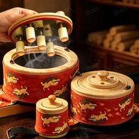 New Design Bamboo Moxibustion Box Low-Smoke Moxa Jar Moxa Stick Burner Moxibustion Box Holder for Traditional Chinese Medicine image 4