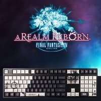 Anime Themed Final Fantasy Themed PBT Keycap FF14 Black Minimalist Mechanical Keyboard Cherry Profile 108 Keys Anime Keycaps