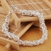 Hot 925 Sterling Silver Bracelets charm circle chain for women men Wedding party good Gifts high quality Fashion Jewelry