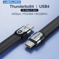 40Gbps Thunderbolt 4 USB C câble pleine fonction plat USB 4 câble de Date 0.15m 1m 8K PD 240W cordon pour Thunderbolt3 iPhone 15/16 SSD
