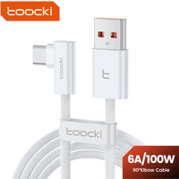 Toocki 100W Elbow 90 Degree USB A to Type C Fast Charging Cable 6A USB C Data Cable For Huawei Samsung Xiaomi Iphone16 15 Tablet
