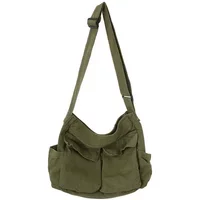 Workwear Canvas Shoulder Bag Large Capacity Retro Messenger Bag New Student Class Messenger Bag