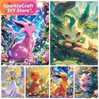 1pc frameless Pokemon Cartoon Diamond Painting Art Cute Pikachu Eevee Charizard Cross Stitch Pattern Mosaic Home Decor Gift
