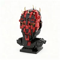 592PCS MOC Space War Maul Helmet Collection Model Building Blocks Creative Sci Fi Display Home Decor Construction Set Gift Shelf