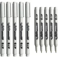 10 Pcs White Paint acrylic Markers Set Fine Tip Oily Permanent for Rock, Fabric, Wood, Metal, Glass, Canvas, Tires Graffiti
