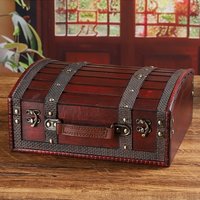 Pirate Themed Treasures Storage Box Featuring Cryptics Code Mechanism Handcraft Wood Home Accent Statements Pieces,New Year Gift