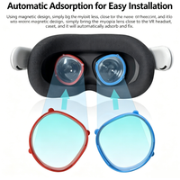 Magnetic Anti-Blue Light Lens Protector Frame | Scratch Resistant Myopia Lens Accessory for Meta Quest 2 / Quest 3S