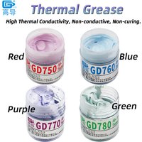 GD760 Thermal Paste Conductive Grease Silicone Plaster Heat Sink Compound Red Blue Purple Green 30 Grams Bottle Packaging CN30