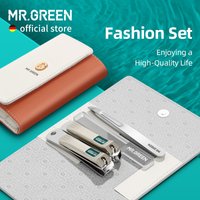 MR.GREEN Colorful Manicure Set Practical Pedicure Kit Nail Clippers Personal Care Tools Facial Hair Scissors with Fashion Case