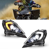 Pair DRL Headlights for Yamaha Raptor 700 700R YFZ450 YFZ450R YFZ450X Wolverine 450 350 H4 Headlamp