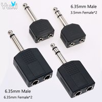 YuXi 1/4" Mono / Stereo Audio Jack Plug Adapter 6.35 mm Male to 2x 6.35mm 3.5mm Female Headphone Microphone Splitter Converter