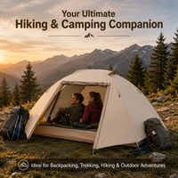 2-Person 3-in-1 Waterproof Camping Tent Lightweight Hiking Tent with Vestibule Shelter Mode for Outdoor Backpacking Trekking