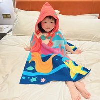 Cute cartoon children's bath towel cloak is soft and skin friendly, does not shed hair, takes a shower with water absorption, qu