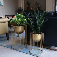 Nordic Minimalist Metal Floor Standing Living Room Flower Pot Plant Rack Creative Balcony Decoration Green Plants Stand Shelf