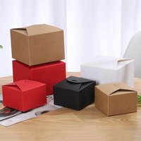 12/24pcs Kraft Paper Square Candy Box For Wedding Favors Birthday Party Supplies Christmas Gift Packaging