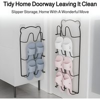 Wall Mounted Shoe Rack Organizer, No Drill Iron Multi-functional Bathroom Shoe Shelf, Space Saving Entryway Shoe Storage
