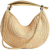 Classic Beach Straw Woven Bags For Women Luxury Designer Handbag Purse 2025 New In Sequined Handle Chain Strap Underarm Shoulder
