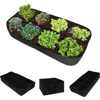 Sac de plantation rectangulaire multi-grilles, pot de fleurs en feutre, lit de jardin suréWer, 4/8 poches