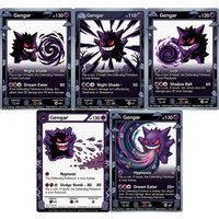 5Pcs Pokemon Cards Gengar Game Boy Color Pixel Style PTCG Cards Rare Holo Anime Collectible Hobby Cards Special Pokemon Toy Gift