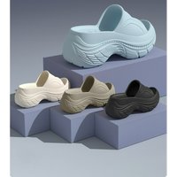 2026 New Comfortable Shock Absorption Thick Bottom Heightening Women's Slippers Summer Home Seaside Beach Non-slip Slippers