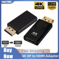 4K Display Port to HDMI-Compatible Adapter Converter DisplayPort Male to HDMI-Compatible Female HD Cable Video for PC TV Laptop