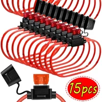 5/10/15Pcs Car Mini Blade Adapter Fuse Holder in Line Splash-proof for 12V 30A Wire Cutoff Switch Socket Damp Proof Splash