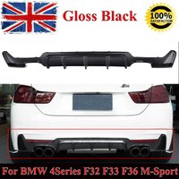 Rear Lower Bumper Lip Diffuser Cover For BMW 4 Series F32 F33 F36 M Sport 435i 2014-2020 Quad Exhuast Gloss Black BodyKits Tuning