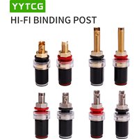 YYTCG 4pcs Black &Red Free Welding Copper Speaker Amplifier Terminal for 4mm Banana Plug
