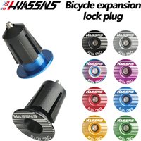 HASSNS Bicycle Handlebar Plugs MTB Grip Cap Bar End Road Mountain Bike Lock Handle Cover Expansion for BMX Cuffs Aluminium Alloy