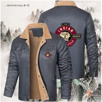 AliExpress Indian Indy LOGO 2025 New Men's Jacket - Thick Fleece Insulated Coat - Sporty Casual Fashion - Outdoor Cycling Fishing Windproof Jacket