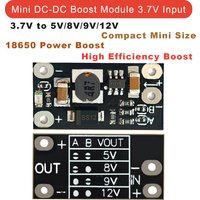 3.7V to 12V Mini DC-DC Step Up Converter Board 5V 8V 9V Fixed Output Voltage Regulator for Lithium Battery Boost Module LowPower