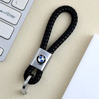 Car Styling Key Ring Metal+Leather Braided Rope Keychain For BMW M Power X1 X3 X5 X6 Performance M3 M5 E90 E39 E46 F15 Accessory