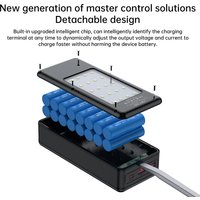 18650 DIY Power Bank Case Fast Charging Kit QC3.0/0C2.0 AFC/FCP/SCP 22.5W+15W Micro USB & Type-C Support for Mobile Phones