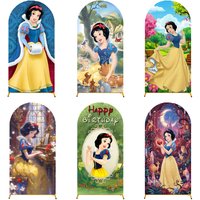 Disney Snow White Arched Backdrop Cover Custom Kid's Girls Birthday Party Photo Decor Wall Elastic Fabric Background Supplies