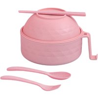 Microwave Ramen Bowl 6-Piece Set Ramen Bowl Set Ramen Noodle Cooker with Lid and Handle Comes with Spoon and Fork for Home