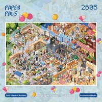 Large Size Handmade Paper Bubble Building Scene Stickers Stress Relief Toys for Girls DIY Craft Business Supplies