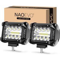 NAOEVO 4 Inch 60W LED Pod Lights Spot Flood Combo Off Road Driving Fog Work Light for Truck SUV ATV UTV 4WD Jeep Boat 12V