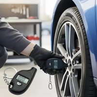 Mini Tire Gauge Digital LCD Display Tire Air Pressure Tester Meter with Keychain Car Motorcycle Tyre Safety Alarm Testing Tool
