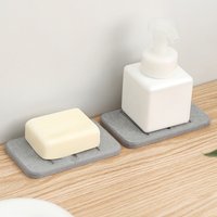 Diatomite Mud Soap Dish Quick Dry Bathroom Countertop Absorbent Pad Rectangular Toiletries Holder Supplies