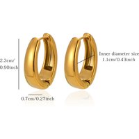Gold Color Huggie Hoop Earrings For Women Stainless Steel Cz Star&Plain Thick Hoops Earring Waterproof Jewelry Elegant Her Gift