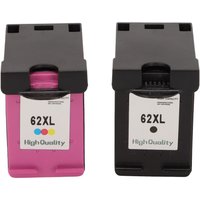 2pcs Ink Cartridges 62XL Colored Black Print Ink Cartridges Replacement for HP for OfficeJet 200 258 5540 5542 5640 7640 Printer