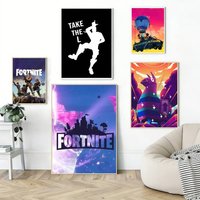Game F-Fortnite Poster Self Adhesive Decoration Bedroom Home Wall Sticker Prints Painting Living Room Office