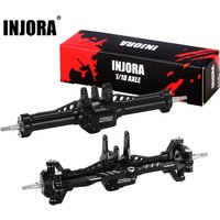 INJORA CNC Aluminum 4mm Extended Front Rear Complete Axles for 1/18 RC Crawler TRX4M Upgrade (4M-61)